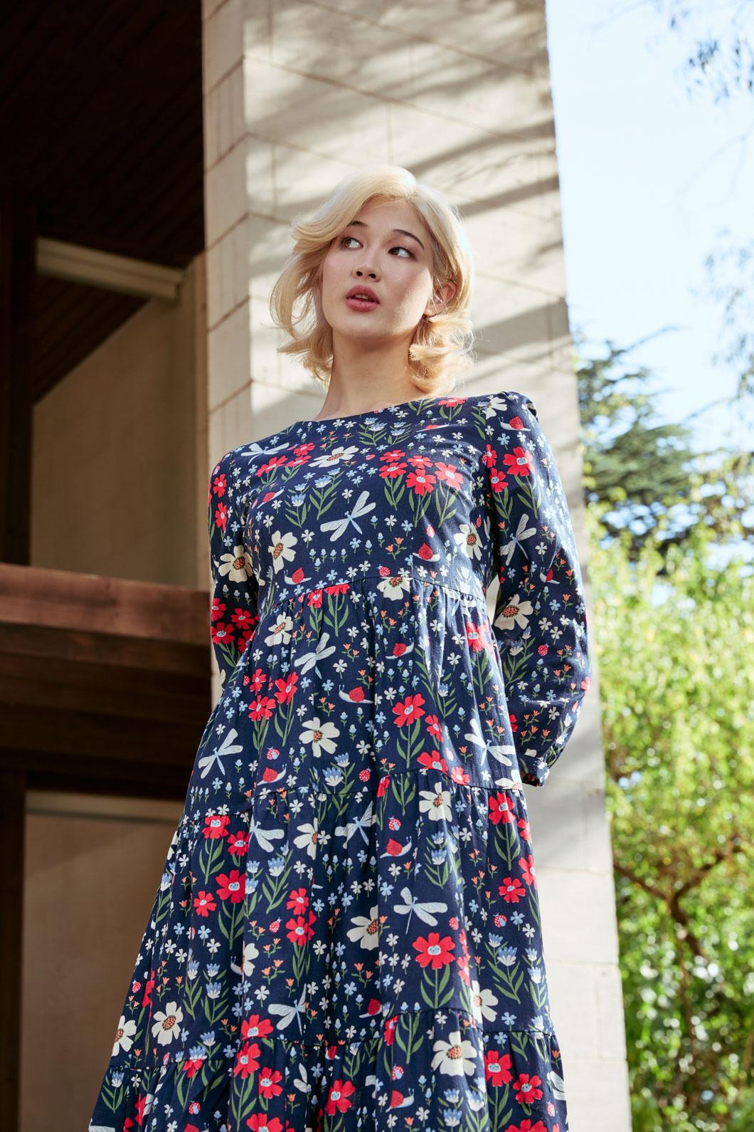 Princess Highway - Garden Life Midi Dress - navy