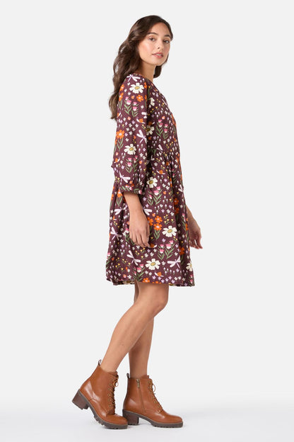 Princess Highway - Garden Life Button Front Dress - chocolate