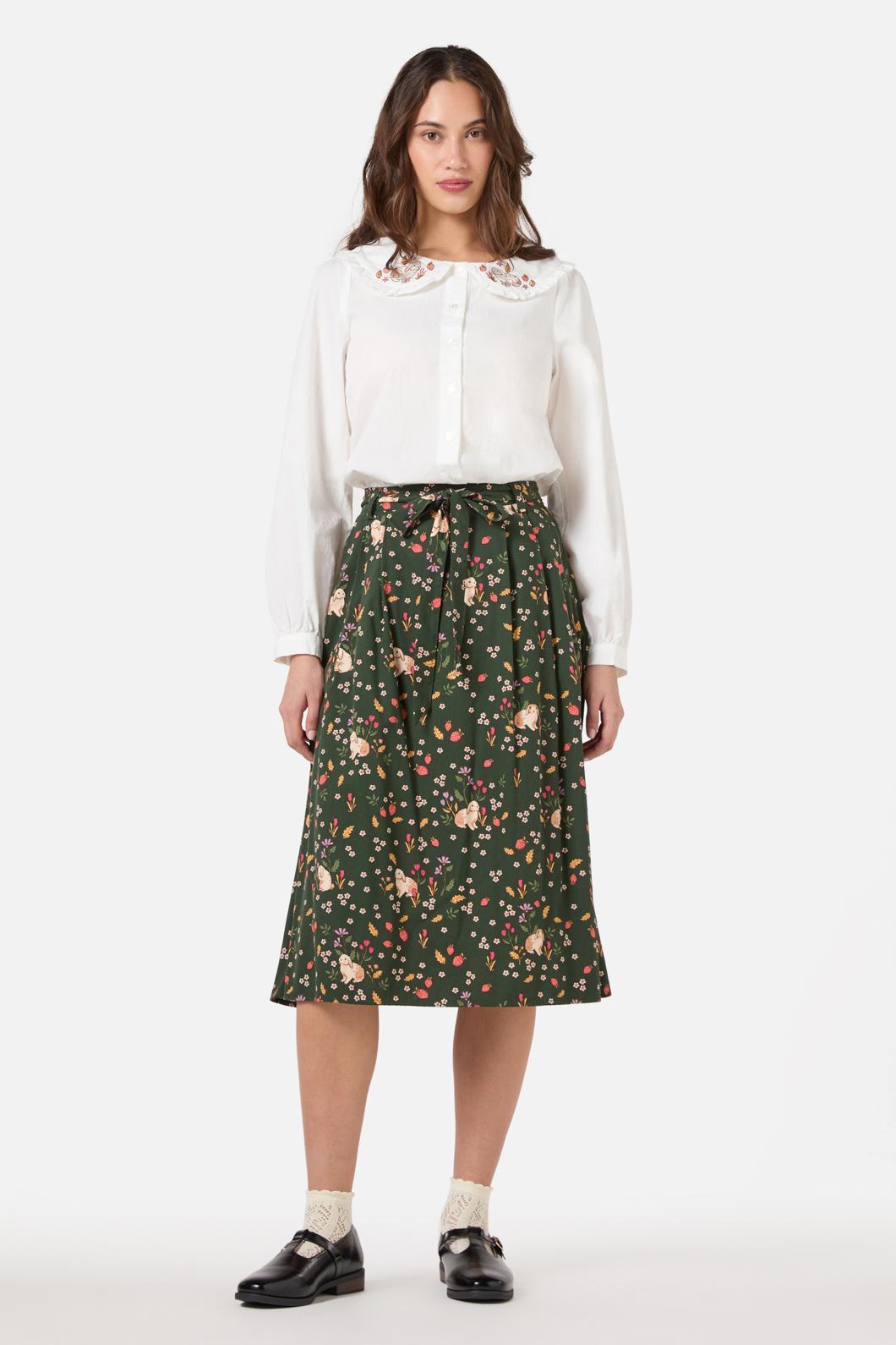 Princess Highway - Coco Rabbit Midi Skirt - olive
