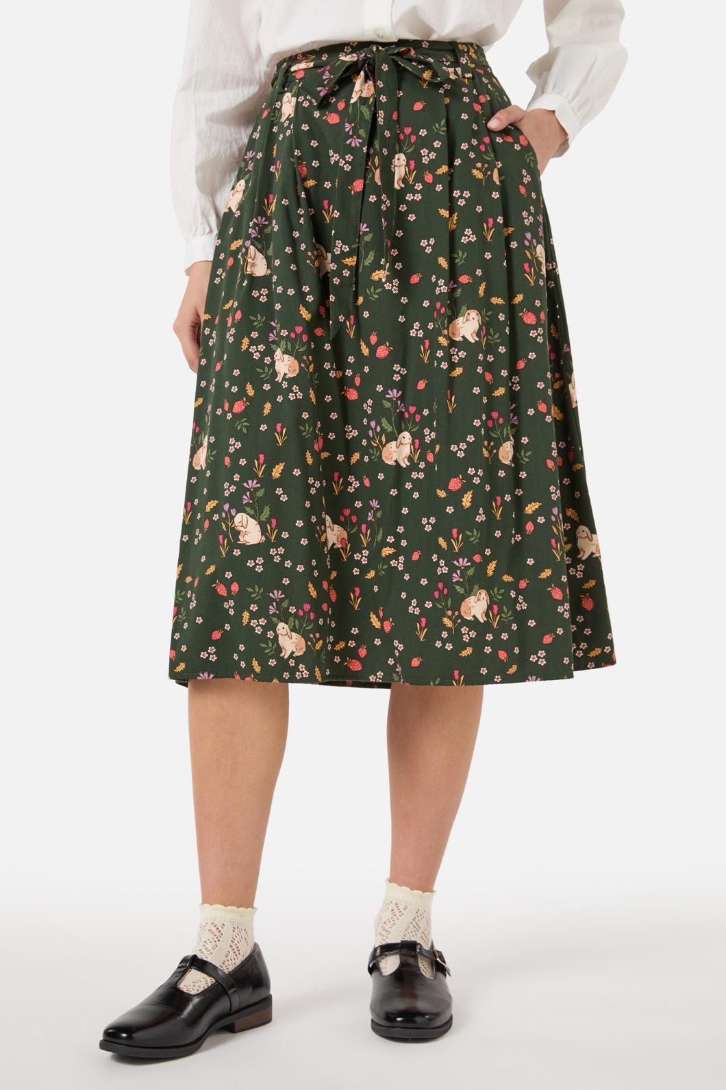 Princess Highway - Coco Rabbit Midi Skirt - olive