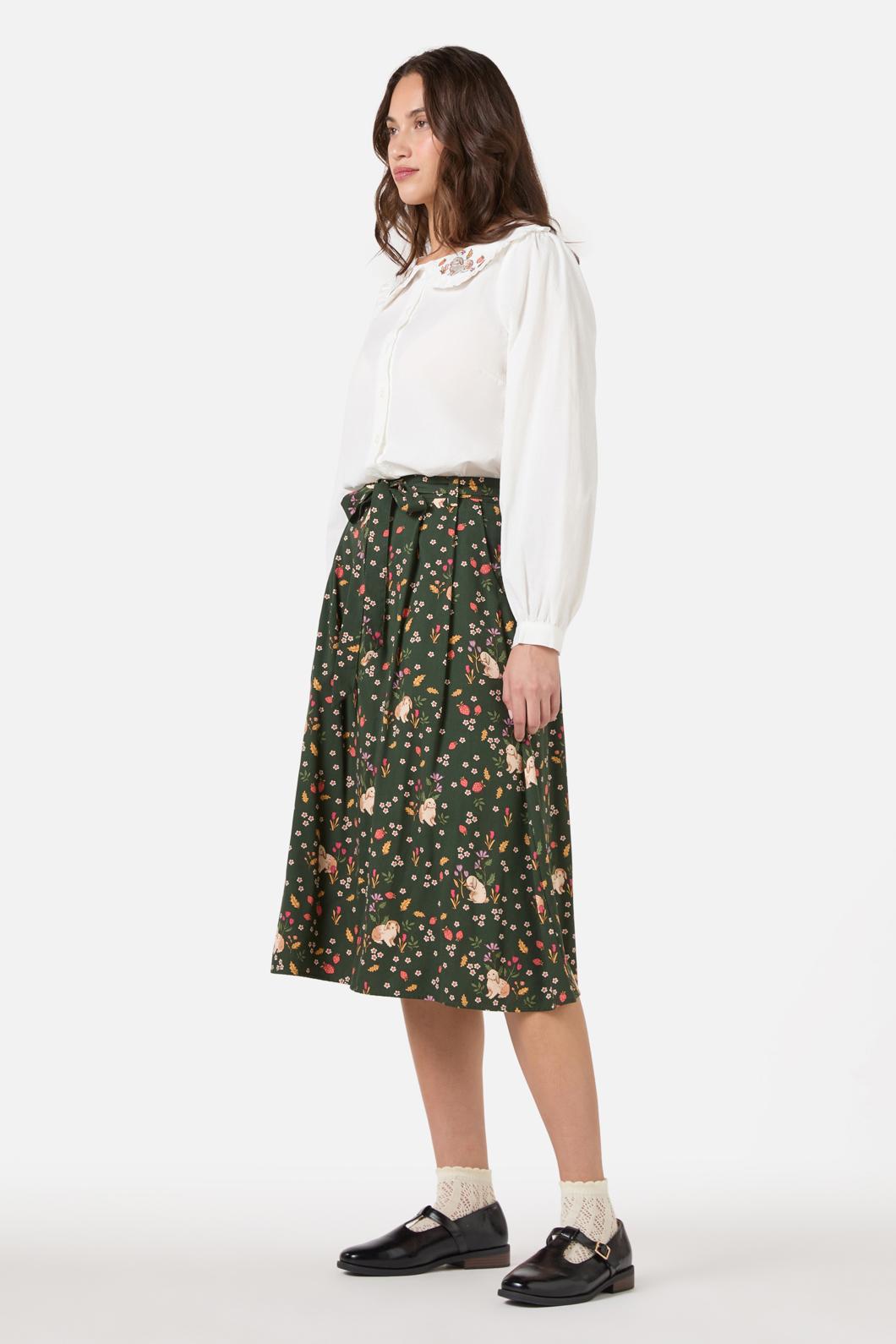Princess Highway - Coco Rabbit Midi Skirt - olive