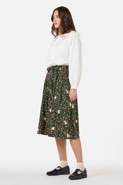 Princess Highway - Coco Rabbit Midi Skirt - olive