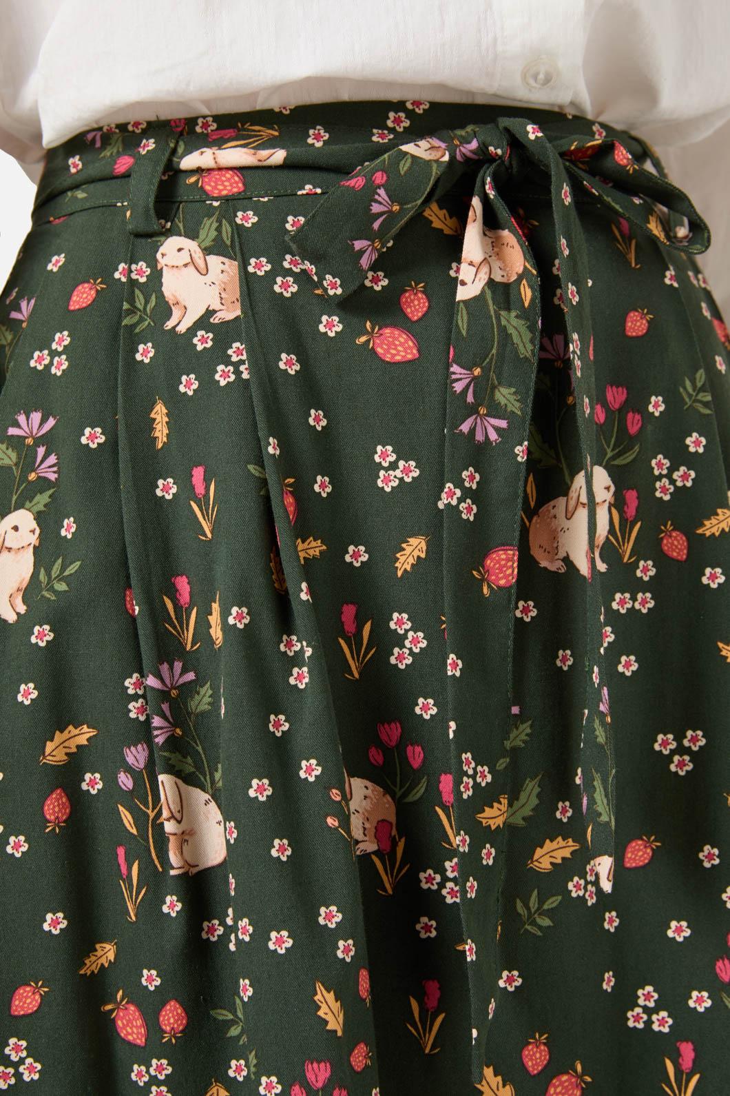 Princess Highway - Coco Rabbit Midi Skirt - olive