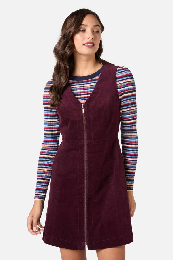 Princess Highway - Honey Cord Pinafore - wine