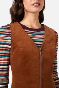 Princess Highway - Honey Cord Pinafore - toffee