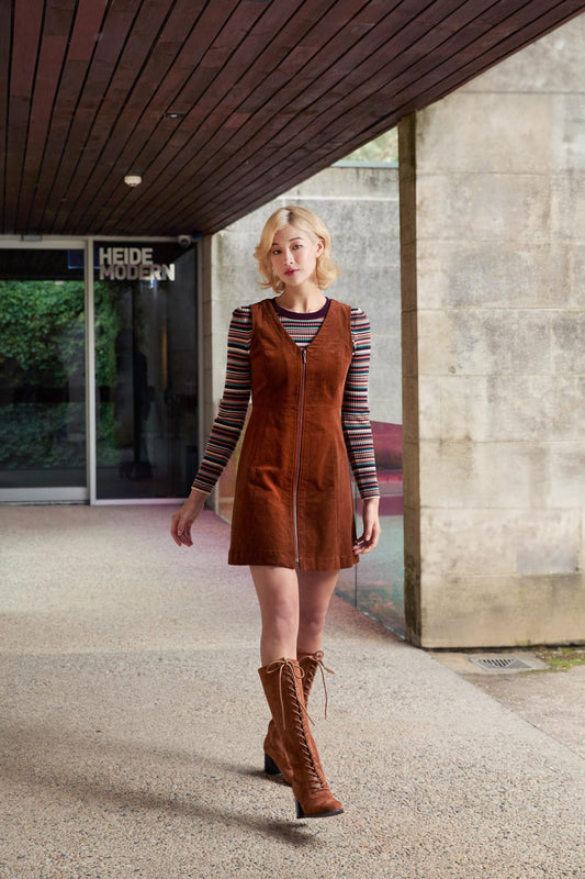 Princess Highway - Honey Cord Pinafore - toffee