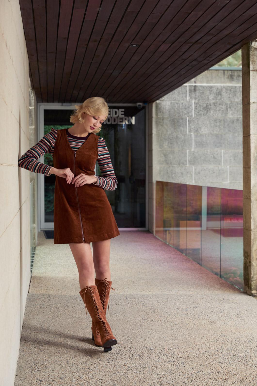 Princess Highway - Honey Cord Pinafore - toffee