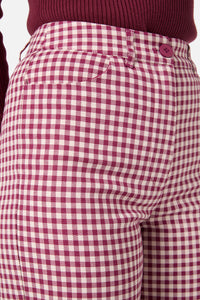 Princess Highway - Renae Check Pant - berry
