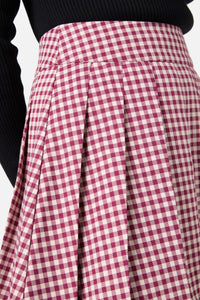 Princess Highway - Renae Check Mini Skirt - berry
