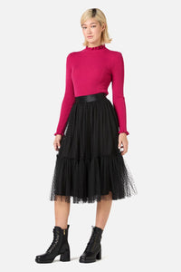 Princess Highway - Keira Tulle Midi Skirt - black