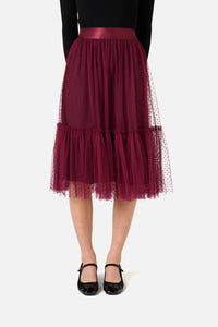 Princess Highway - Keira Tulle Midi Skirt - wine