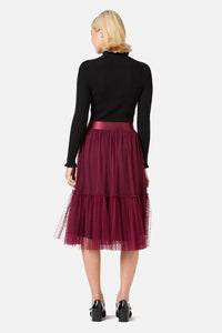 Princess Highway - Keira Tulle Midi Skirt - wine