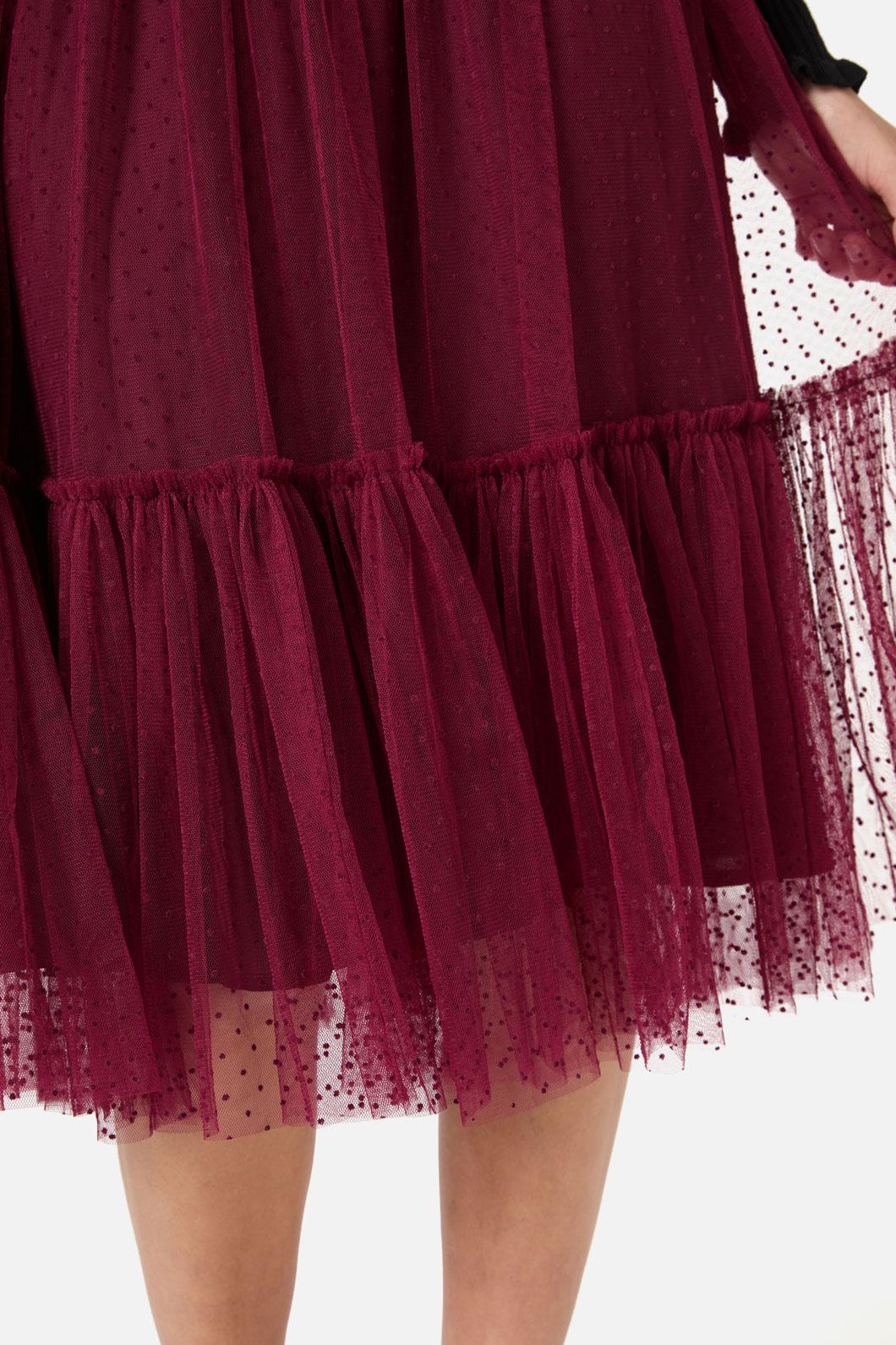 Princess Highway - Keira Tulle Midi Skirt - wine