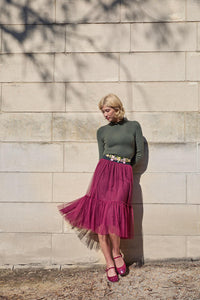 Princess Highway - Keira Tulle Midi Skirt - wine