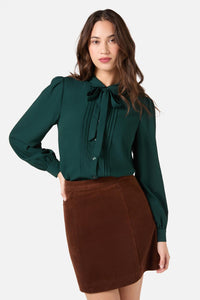 Princess Highway - Annie Long Sleeve Bow Blouse - green