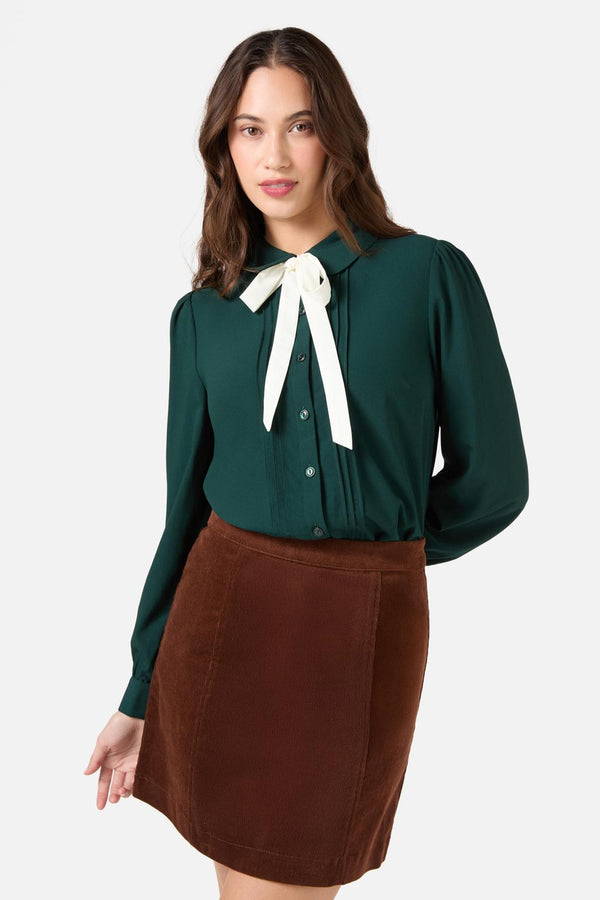Princess Highway - Annie Long Sleeve Bow Blouse - green