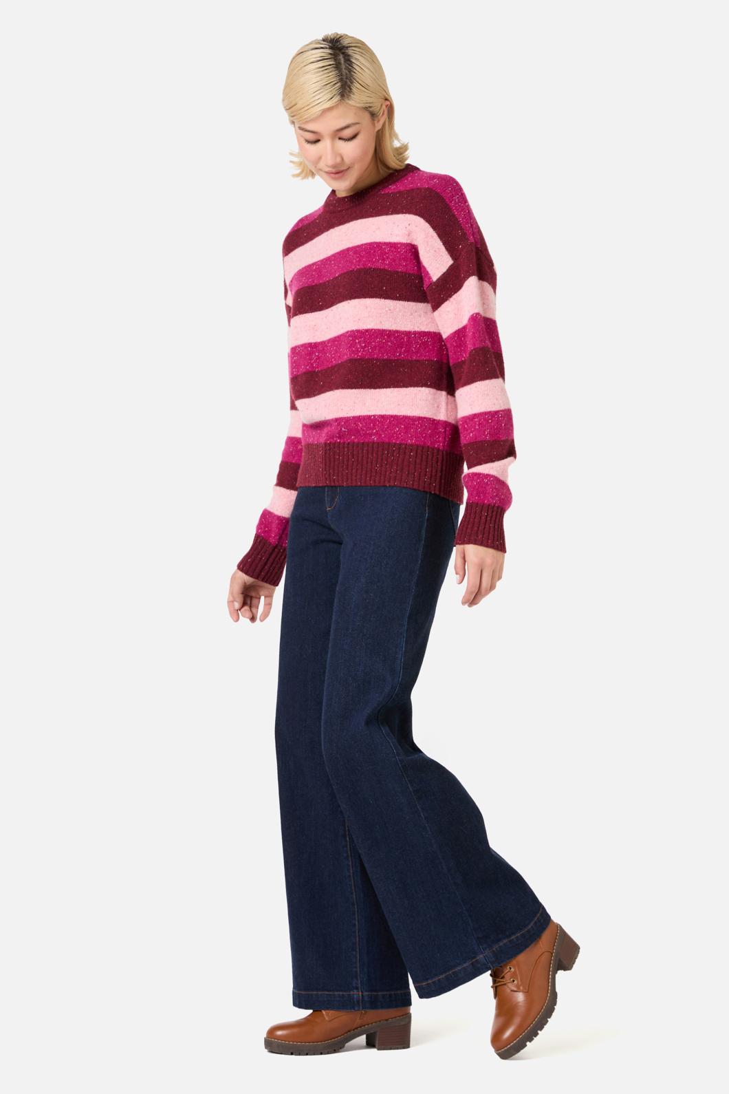 Princess Highway - Aurora Stripe Knit Jumper - berry