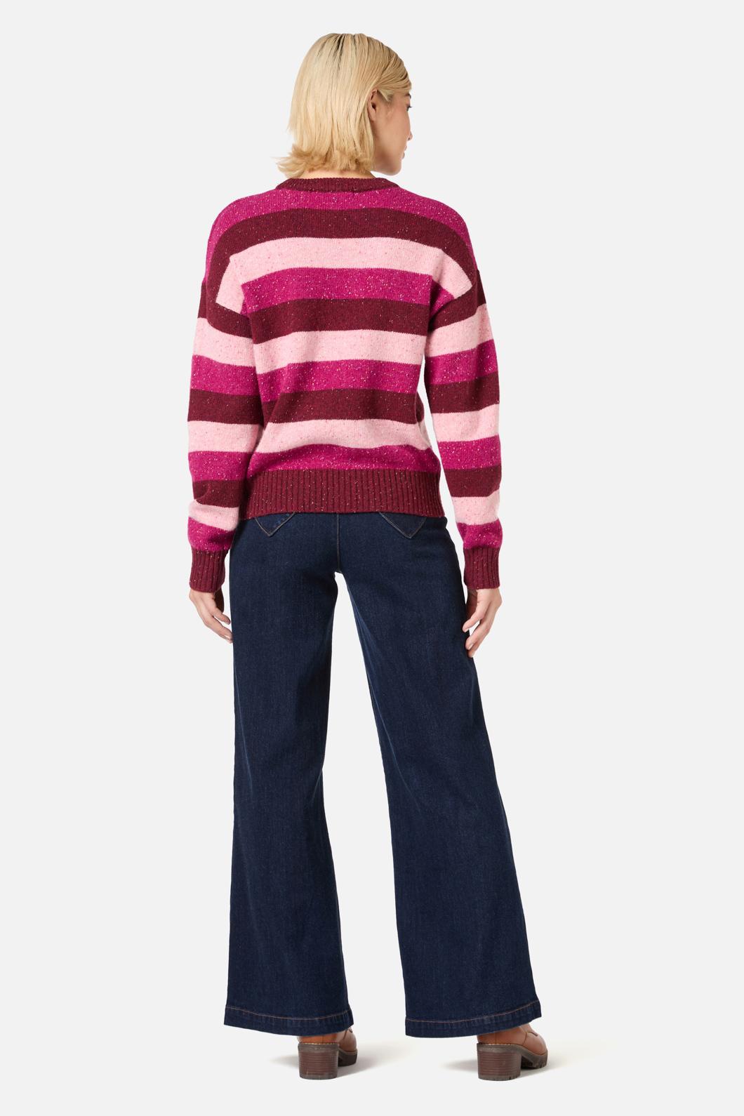 Princess Highway - Aurora Stripe Knit Jumper - berry