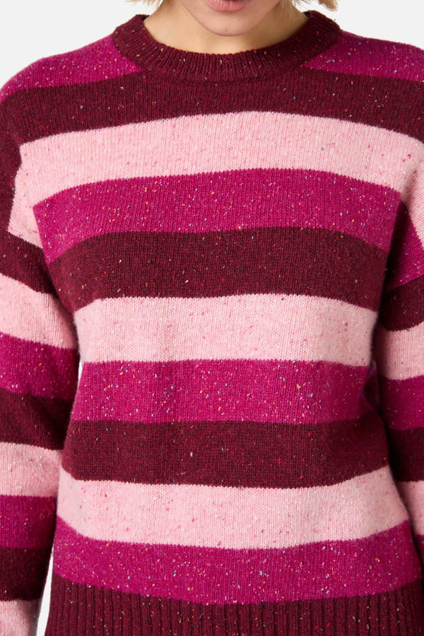 Princess Highway - Aurora Stripe Knit Jumper - berry