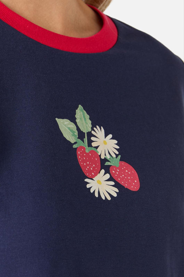 Princess Highway - Strawberry Tee - navy
