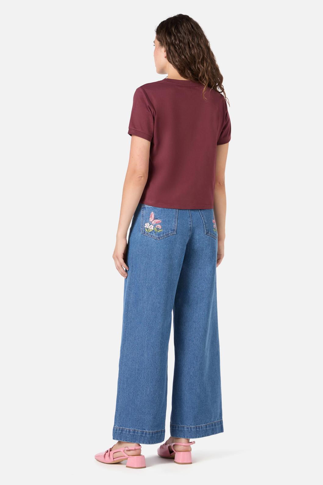 Princess Highway - Yvette Butterfly Flower Tee - plum