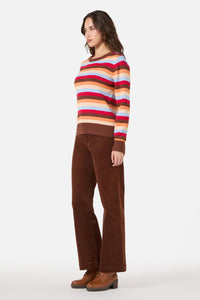 Princess Highway - Jill Stripe Knit Jumper - blue-choc