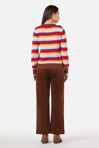 Princess Highway - Jill Stripe Knit Jumper - blue-choc