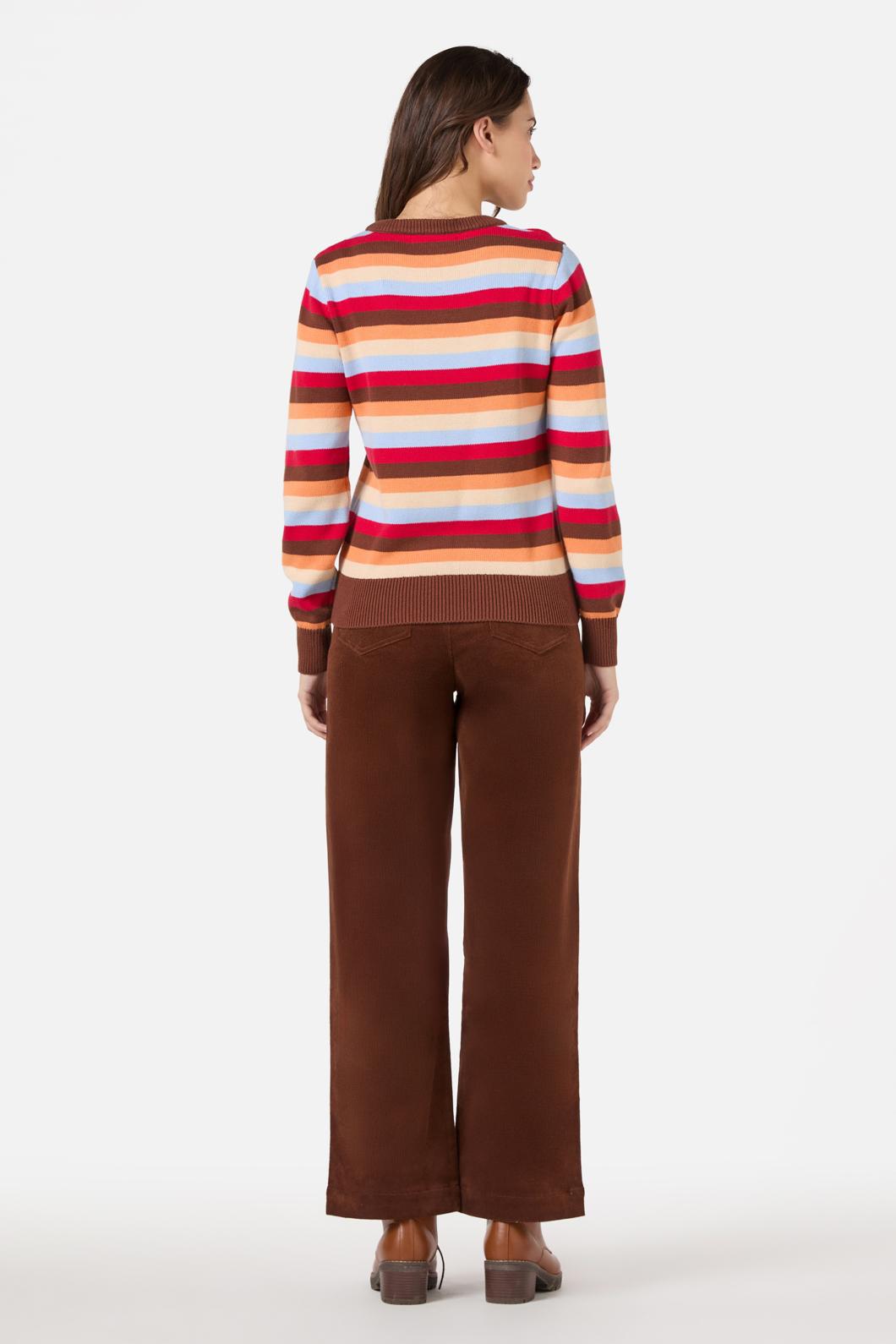 Princess Highway - Jill Stripe Knit Jumper - blue-choc