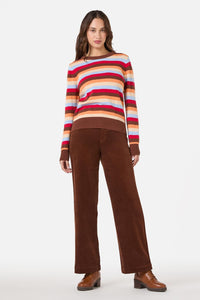 Princess Highway - Jill Stripe Knit Jumper - blue-choc