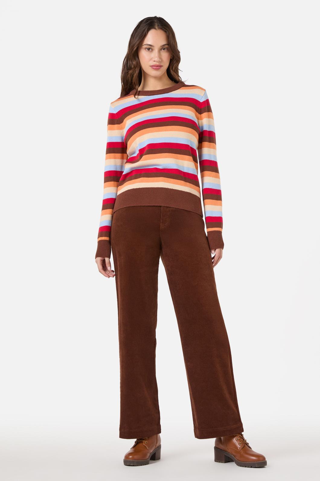 Princess Highway - Jill Stripe Knit Jumper - blue-choc