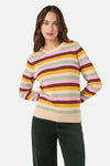 Princess Highway - Jill Stripe Knit Jumper - pink-olive