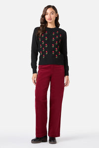 Princess Highway - Tulip Embroiderd Jumper - black