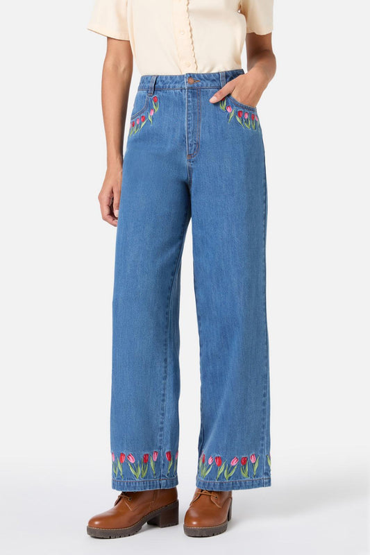 Princess Highway - Tulip Embroidered Jean - denim