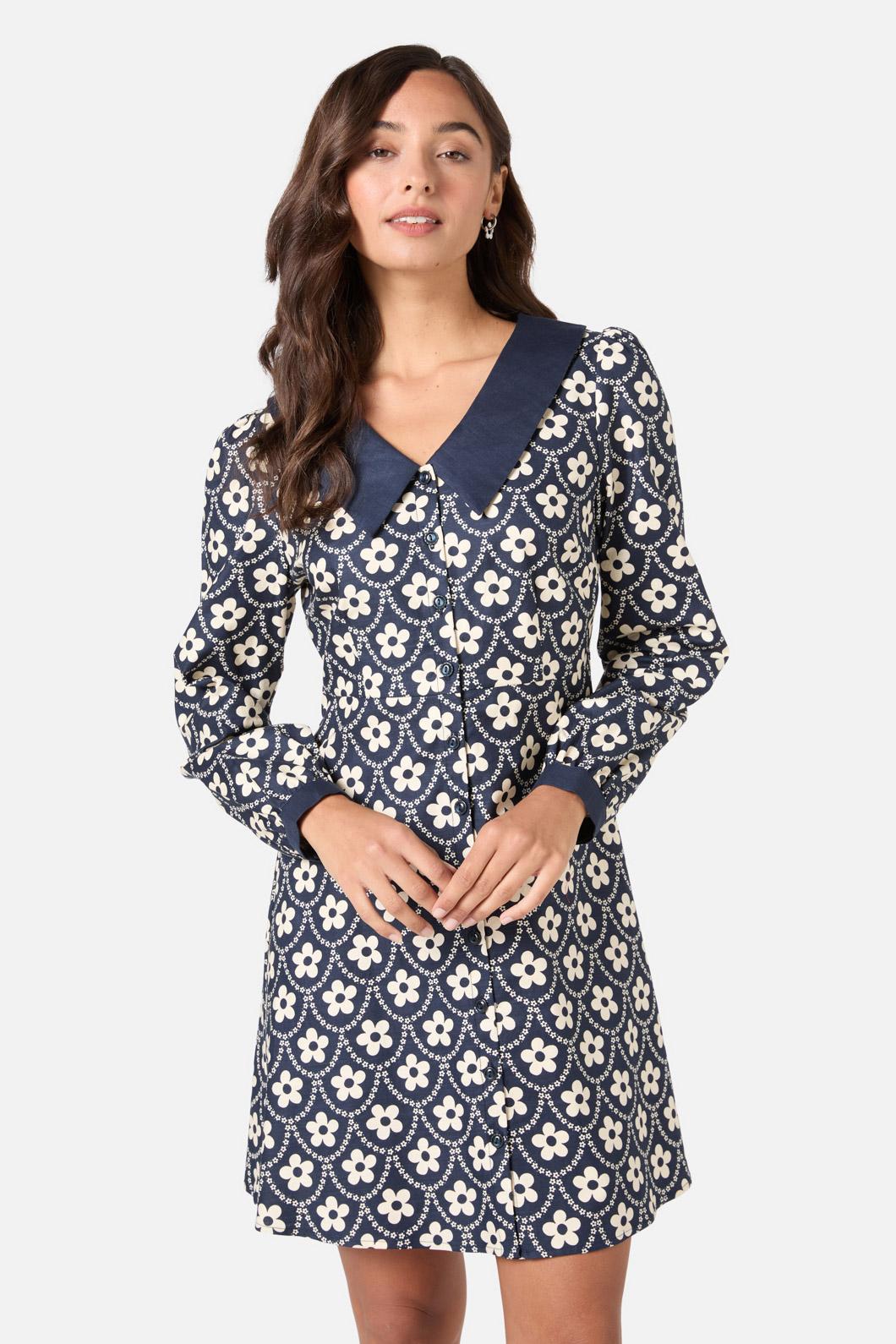 Princess Highway - Megan Cute Collar Mini Dress - navy