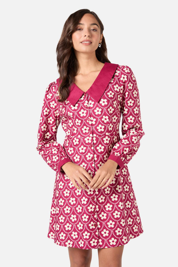 Princess Highway - Megan Cute Collar Mini Dress - berry