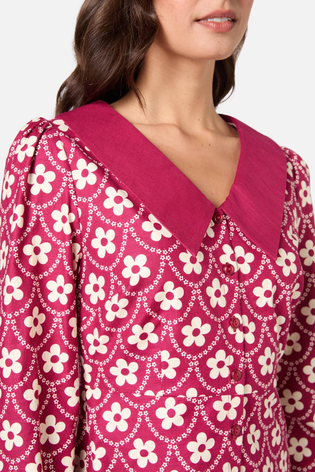 Princess Highway - Megan Cute Collar Mini Dress - berry