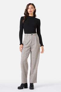 Princess Highway - Joe Check Tailored Pant - black-red