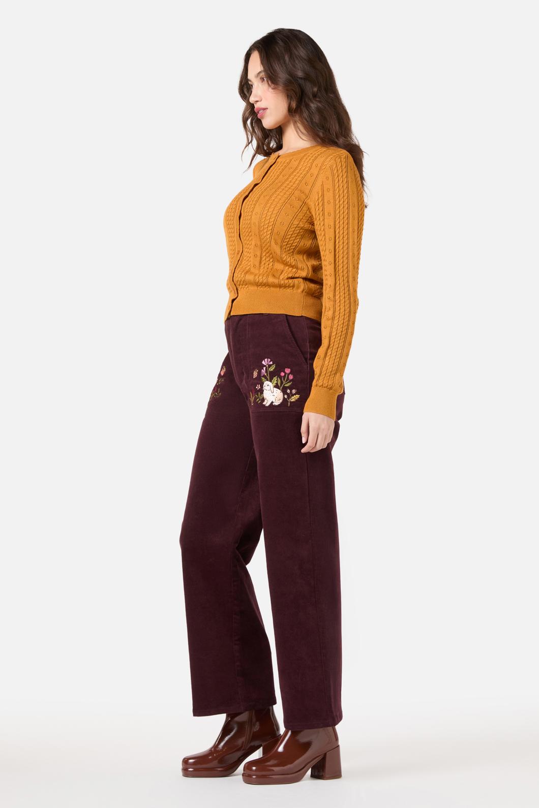 Princess Highway - Lisa Pointelle Cardigan - gold