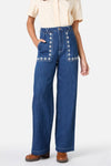 Princess Highway - Meg Daisy Embroidered Jean - blue-denim