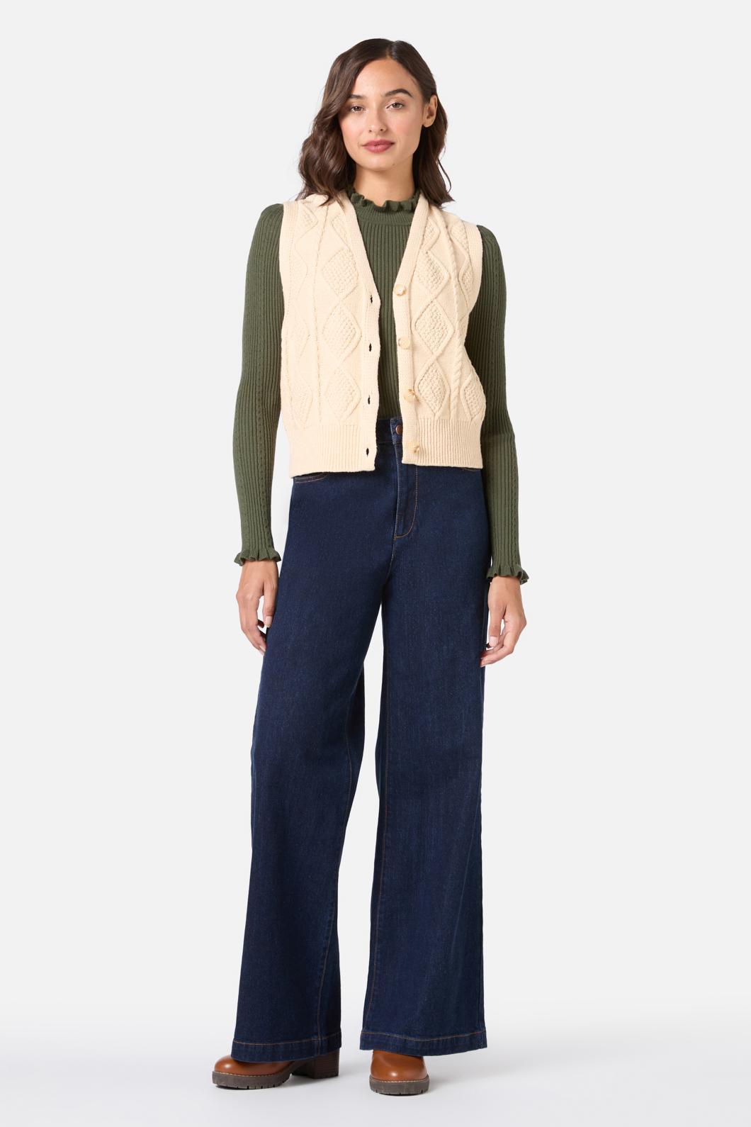 Princess Highway - Milena Cable Knit Vest - cream