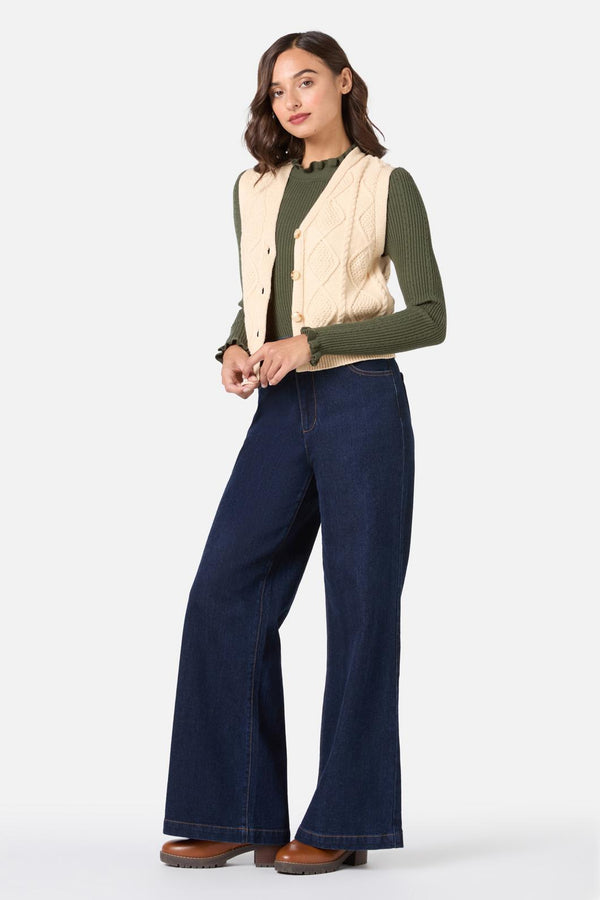 Princess Highway - Milena Cable Knit Vest - cream