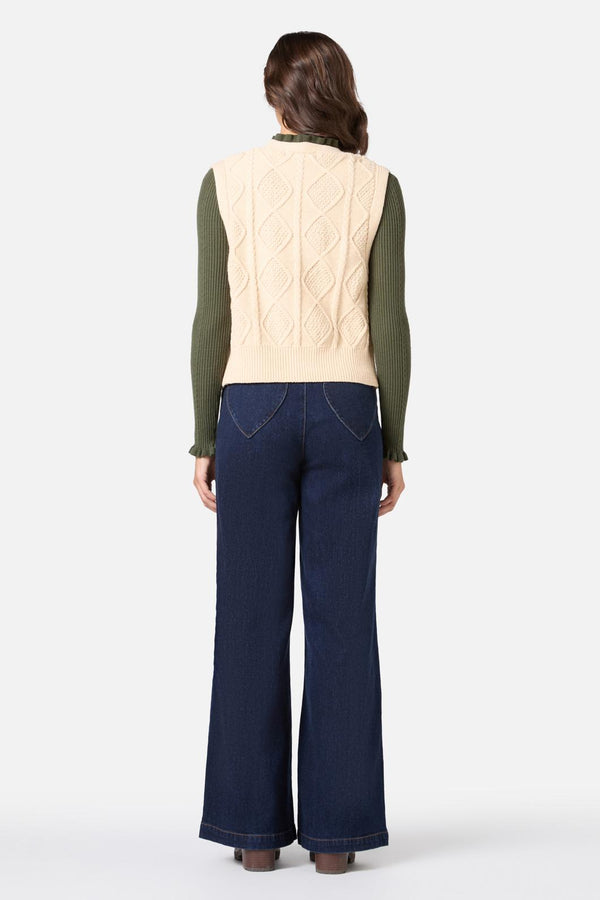 Princess Highway - Milena Cable Knit Vest - cream