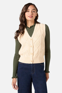 Princess Highway - Milena Cable Knit Vest - cream