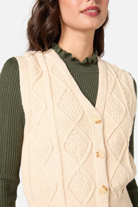Princess Highway - Milena Cable Knit Vest - cream