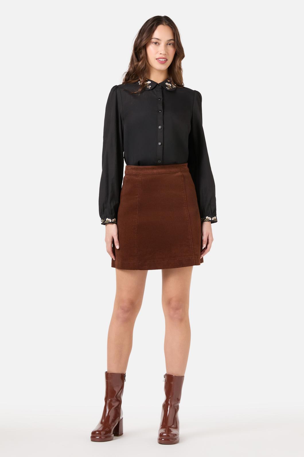 Princess Highway - Flora Bee Embroidered Blouse - black