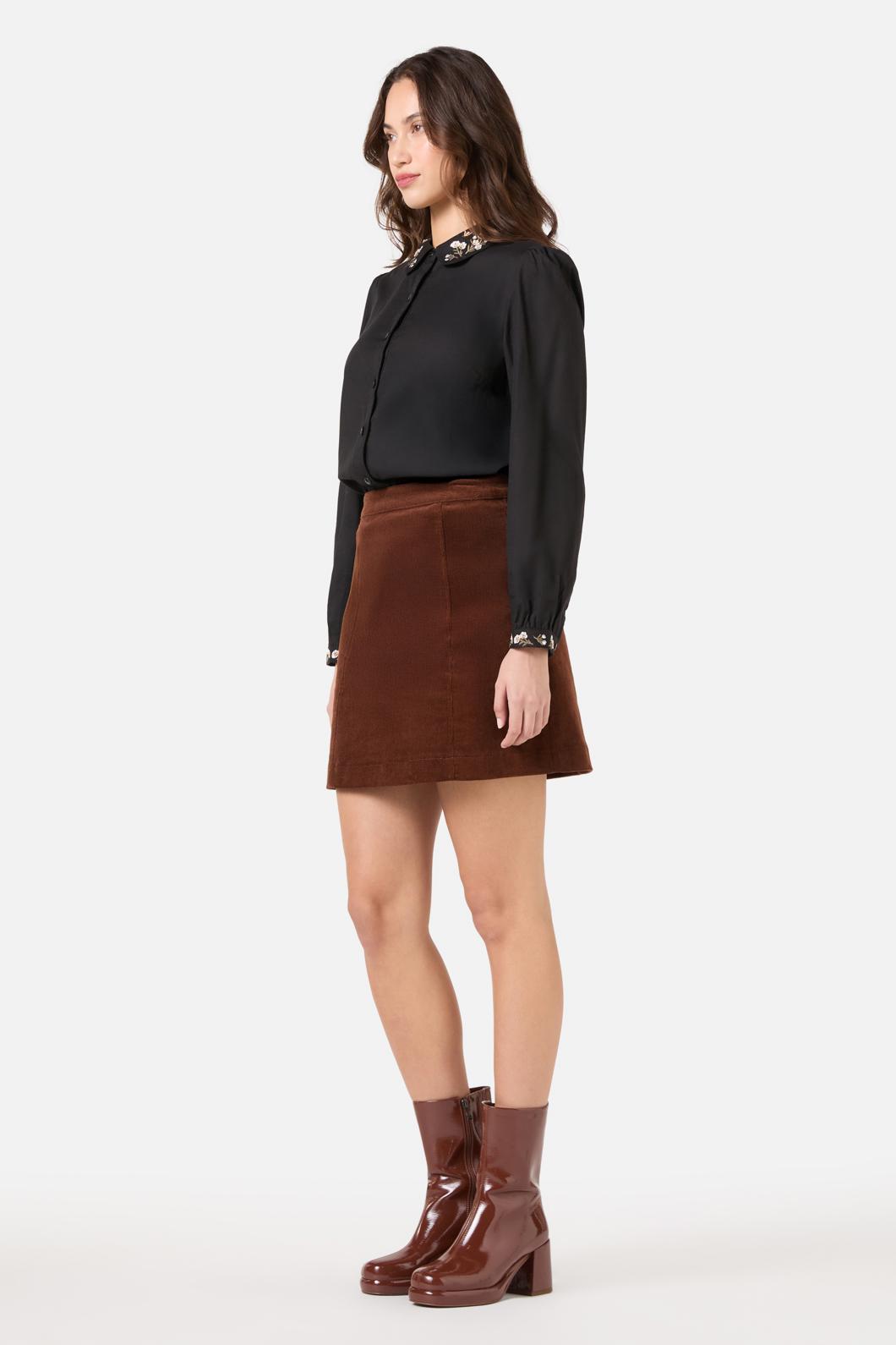 Princess Highway - Flora Bee Embroidered Blouse - black