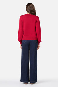 Princess Highway - Meg Daisy Embroidered Jumper - red