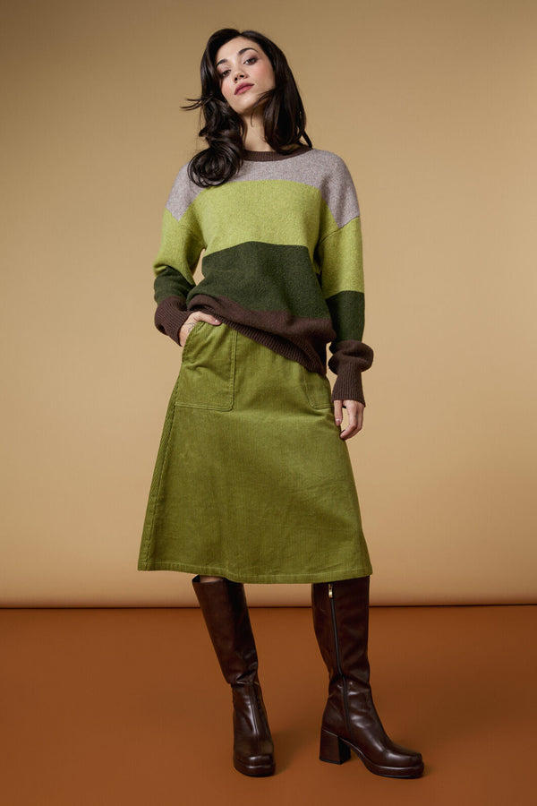 Princess Highway - Remy Cord Skirt - green