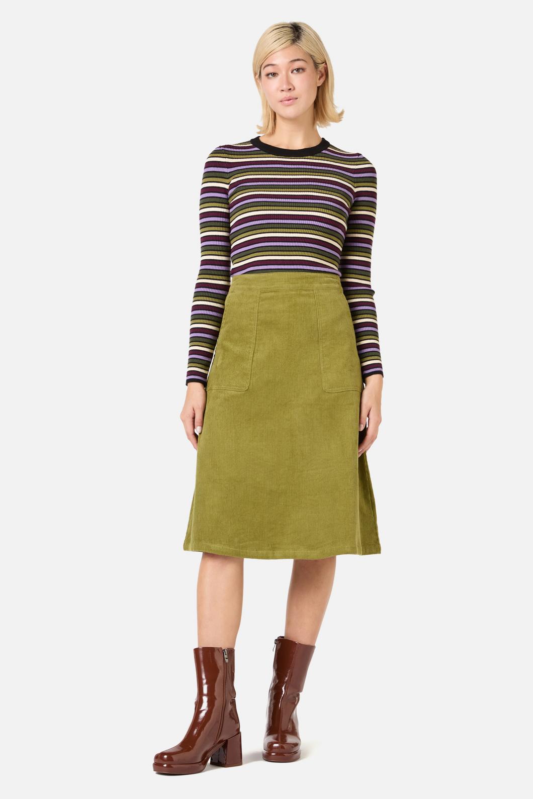 Princess Highway - Remy Cord Skirt - green