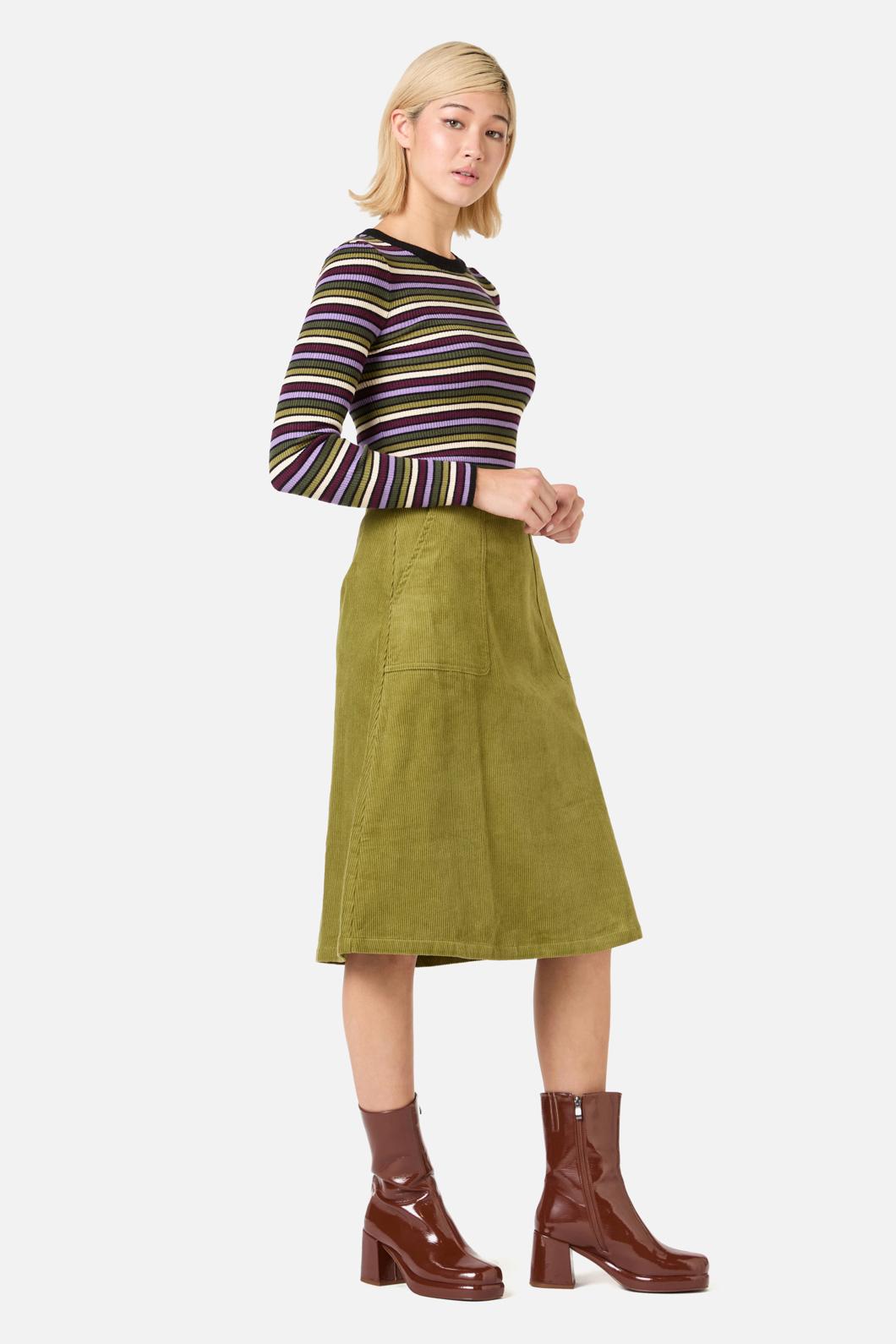 Princess Highway - Remy Cord Skirt - green
